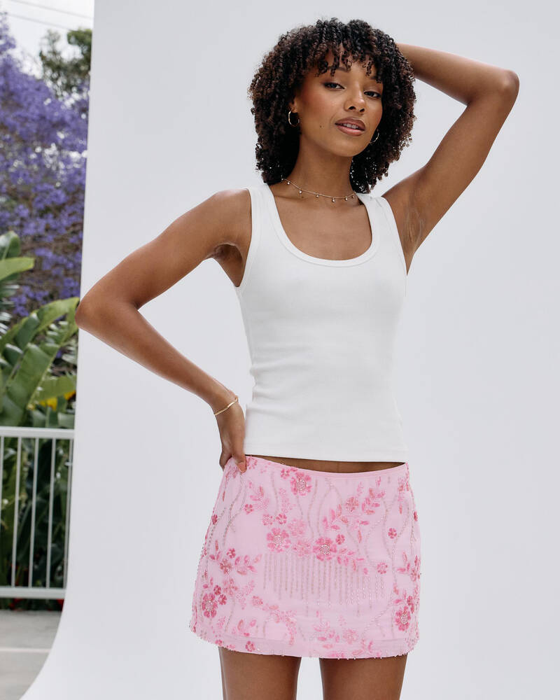 Ava And Ever Basic Myla Rib Scoop Tank Top for Womens