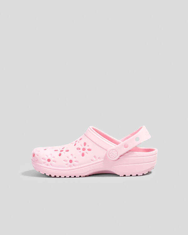 Crocs Kids' Classic Floral Cut Out Clogs for Unisex