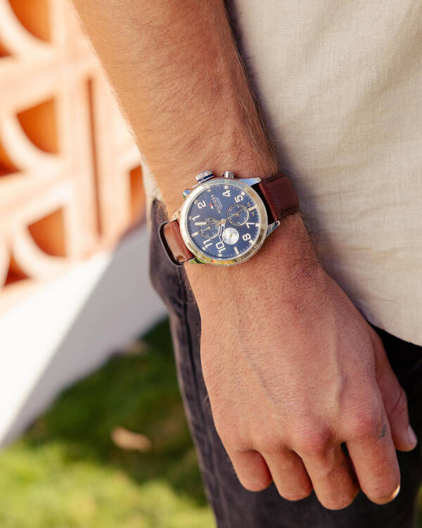 Tommy Hilfiger Trent Leather Watch for Mens