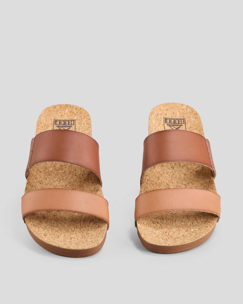 Reef Womens Cushion Vista Cork Slide Sandals for Womens