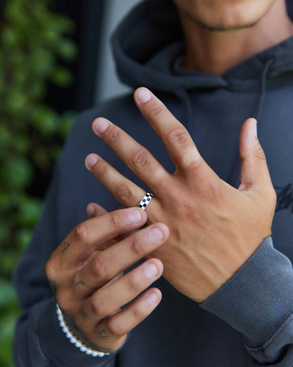 REPUBLIK Checkerboard Ring for Mens