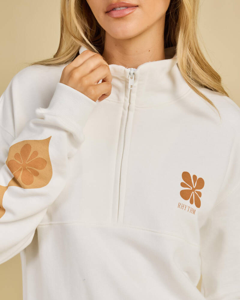 Rhythm Solitude 1/4 Zip Crewneck Sweatshirt for Womens