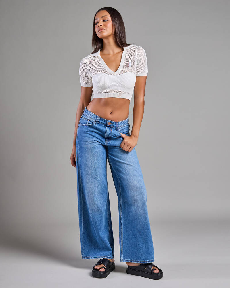 Mooloola Ibiza Short Sleeve Cropped Shirt for Womens