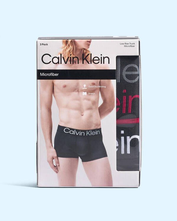Calvin Klein Bold Logo Low Rise Trunk 3 Pack for Mens