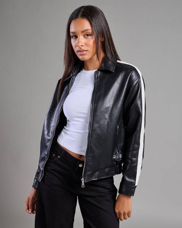 Ava And Ever Revolver Faux Leather Jacket for Womens