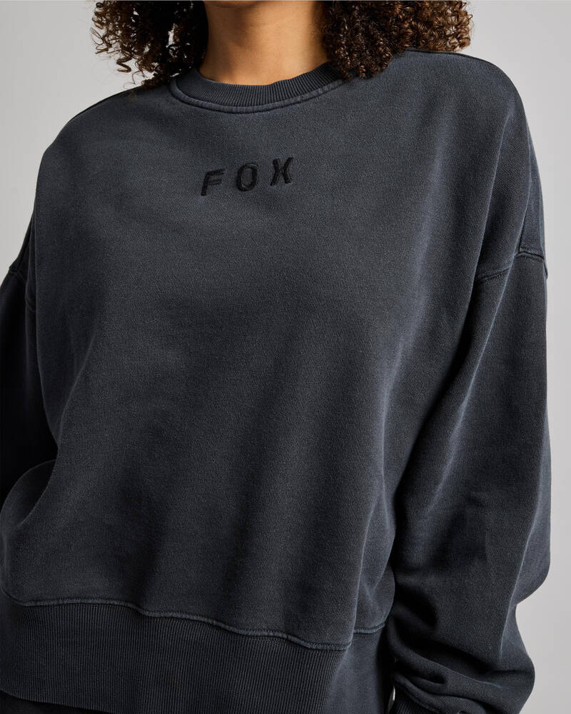 Fox Wordmark OV Fleece Crew Sweatshirt for Womens