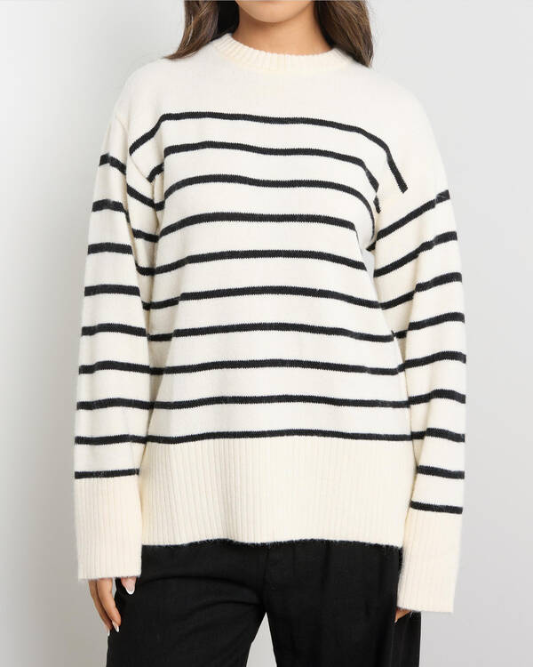 Mooloola Olivia Stripe Crew Neck Knit Jumper for Womens