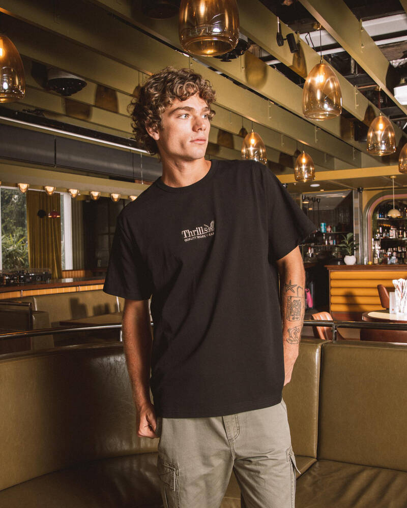 Thrills Workwear Embro Merch Fit T-Shirt for Mens