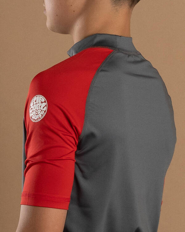 Rip Curl Boys' Shock Short Sleeve Rash Vest for Mens