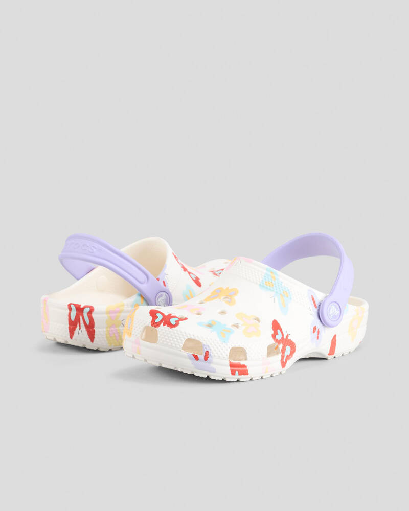 Crocs Kids' Classic Butterfly Graphic Clogs for Unisex