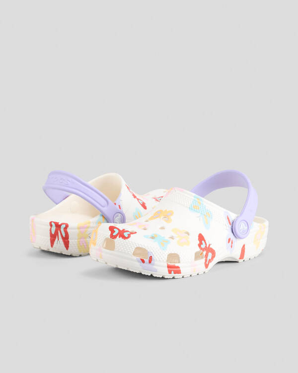 Crocs Kids' Classic Butterfly Graphic Clogs for Unisex