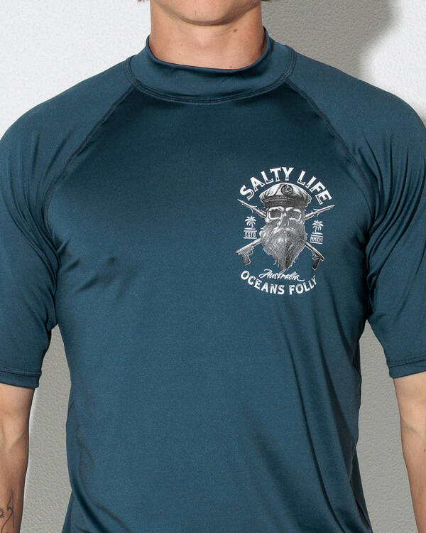 Salty Life Sailor's Oath Short Sleeve Rash Vest for Mens