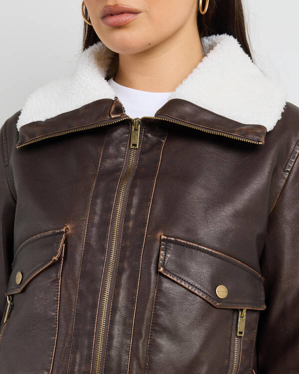 Ava And Ever Hunter Faux Leather Jacket for Womens