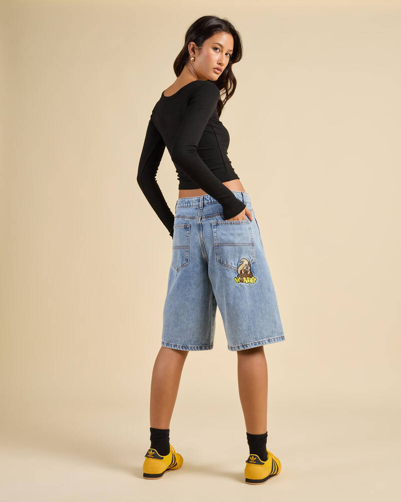 Worship Supplies Going Nuts Big Baggy Denim Shorts for Womens