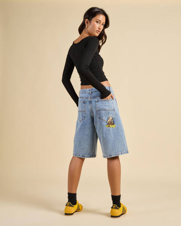 Worship Supplies Going Nuts Big Baggy Denim Shorts for Womens
