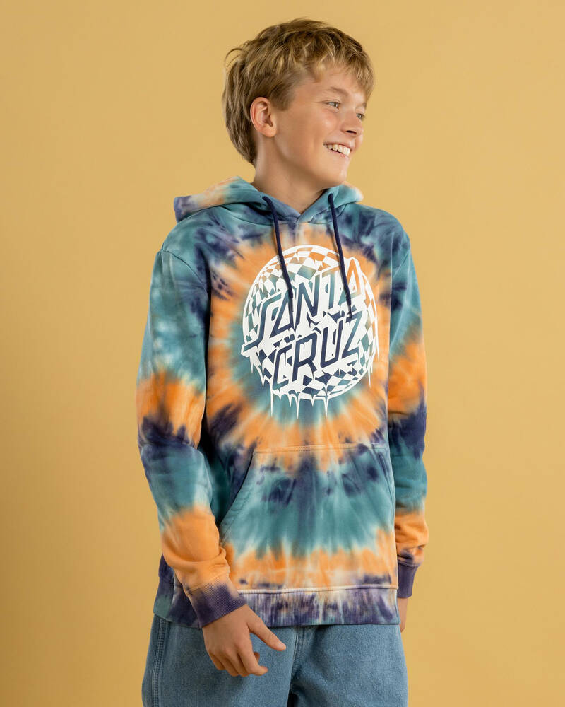 Santa Cruz Boys' Check Waste Dot Mono Front Hoodie for Mens