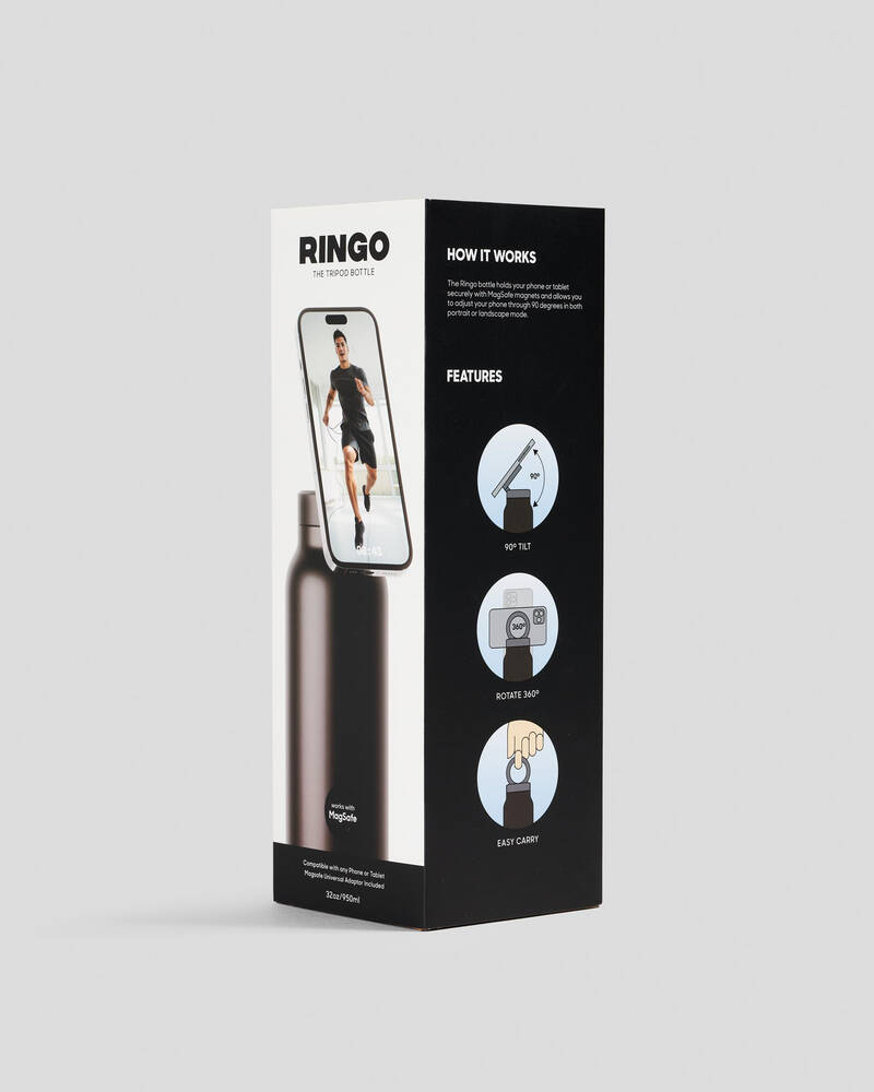 Ringo 32oz Magnetic Phone Mount Water Bottle for Unisex