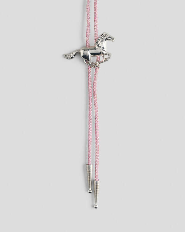 Double Diamond Ranch Stallion Bolo Tie Necklace for Mens