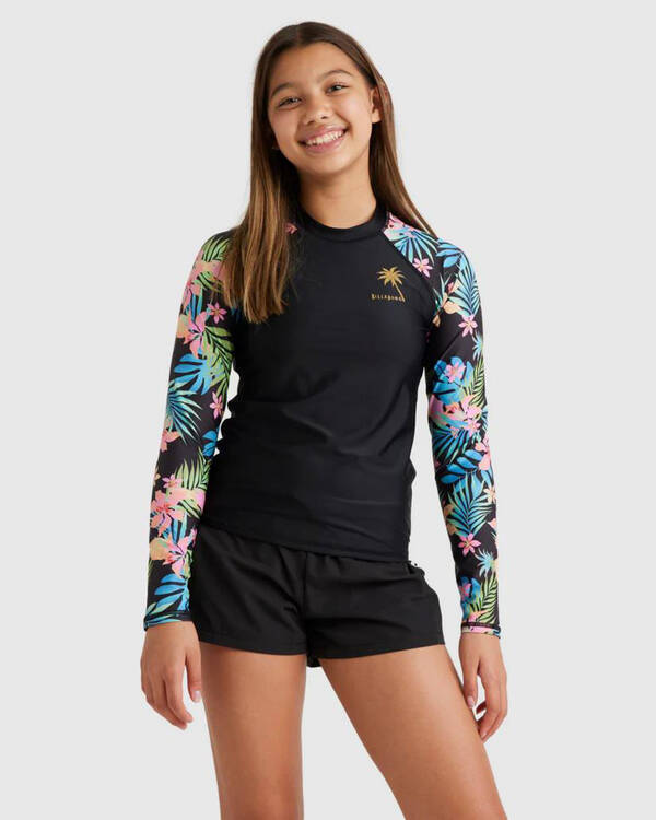 Billabong Girls' In Da Jungle Long Sleeve Rash Vest for Womens