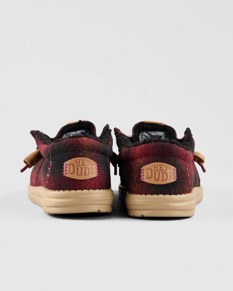 HEYDUDE Wally Cozy Plaid Shoes for Mens