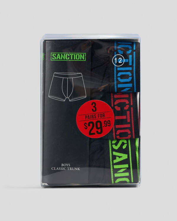 Sanction Boys' Monsters Fitted Boxer Shorts 3 Pack for Mens