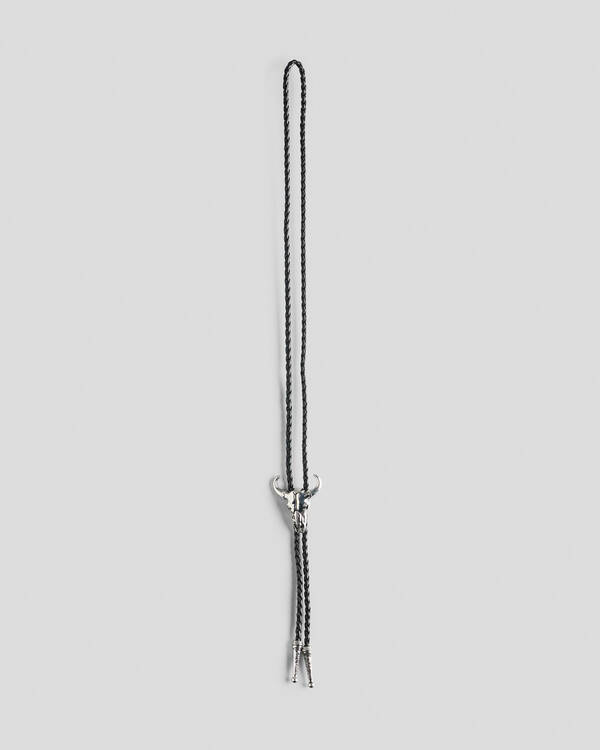 Double Diamond Ranch Bull Bolo Tie Necklace for Mens