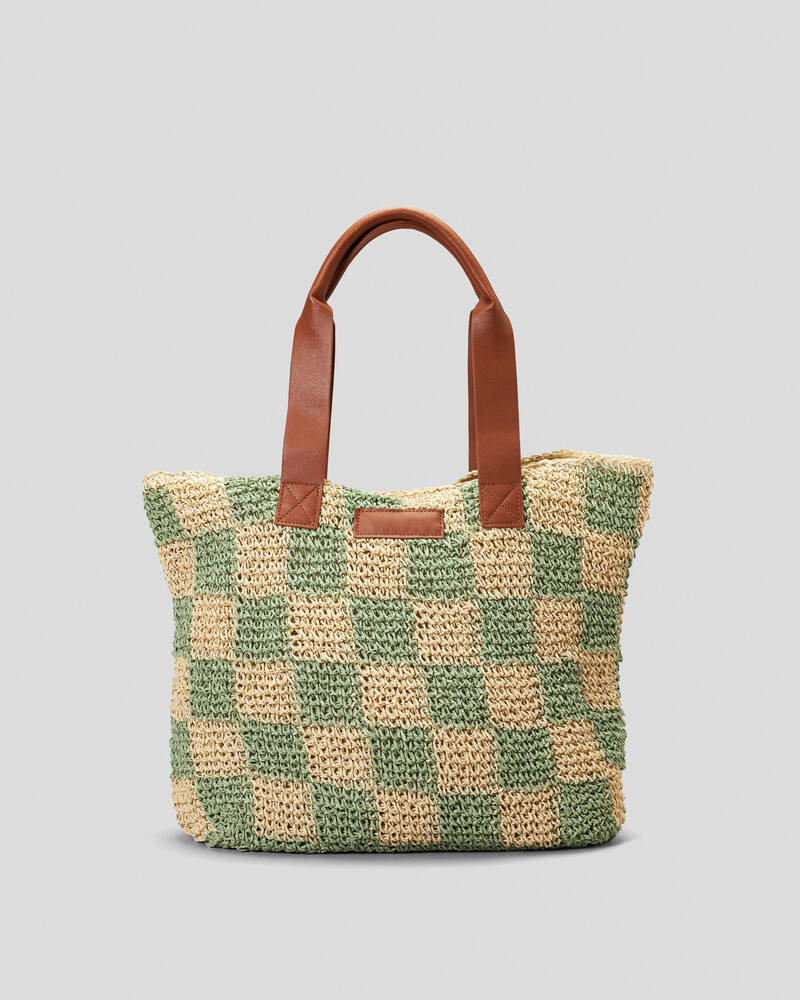 Rusty Checkmate Straw Bag for Womens