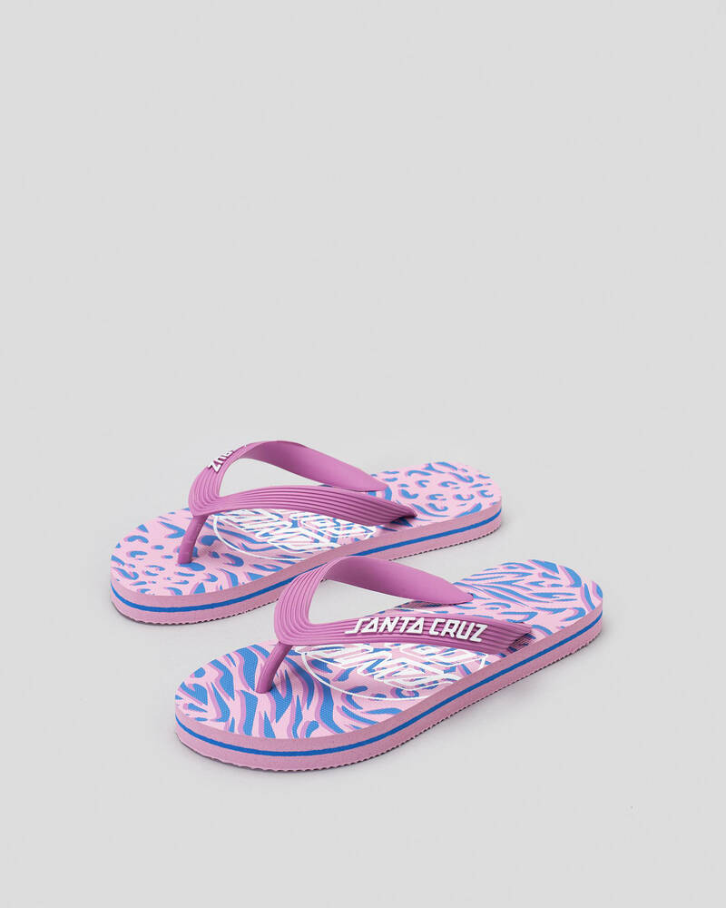 Santa Cruz Girls' Opus Dot Zebra Thongs for Womens