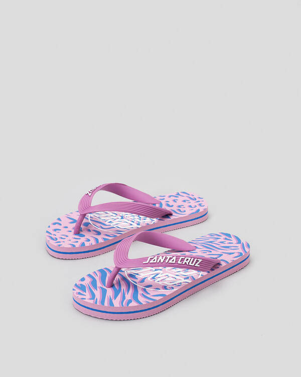 Santa Cruz Girls' Opus Dot Zebra Thongs for Womens