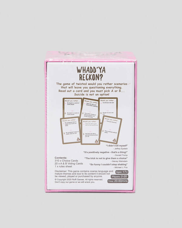 Get It Now Whadd'Ya Reckon Card Game for Unisex