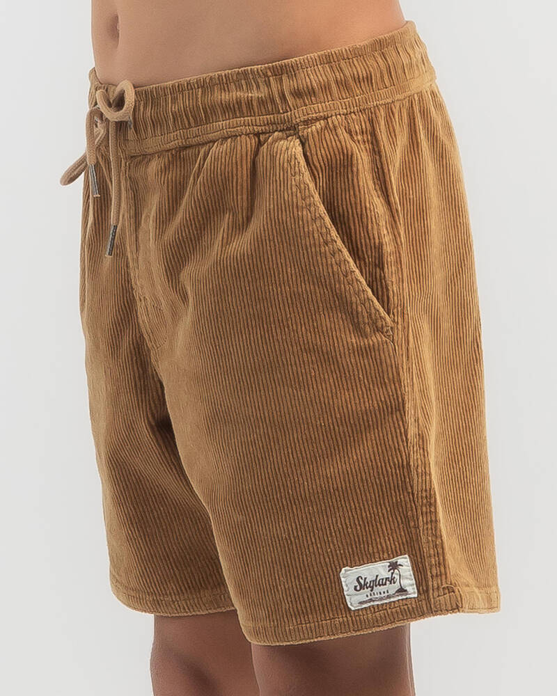 Skylark Boys' Cords Elastic Waist Shorts for Mens