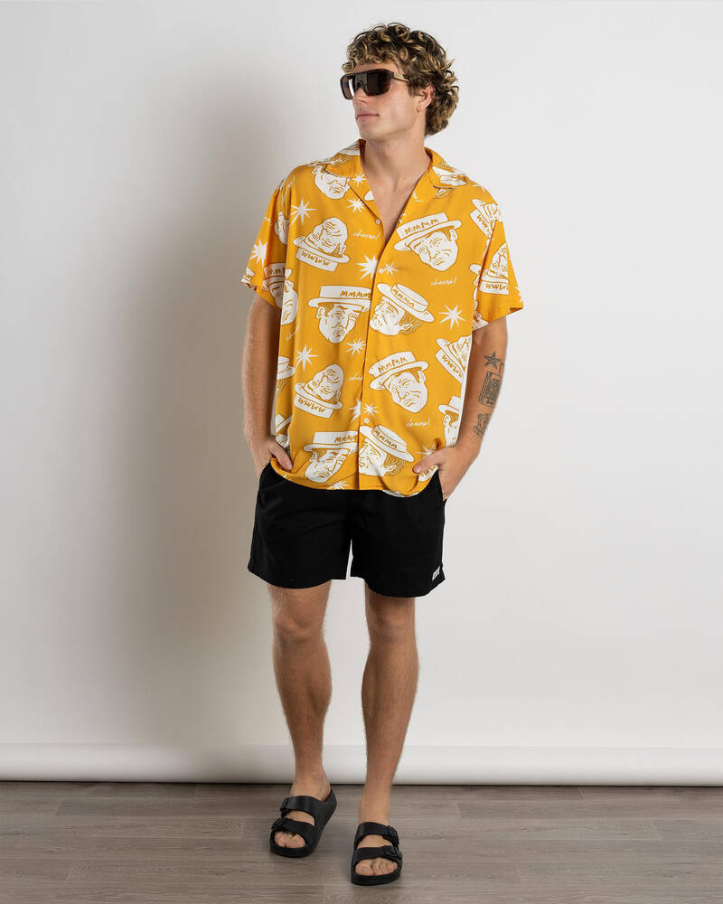 Milton Mango Gilded Mango Party Short Sleeve Shirt for Mens