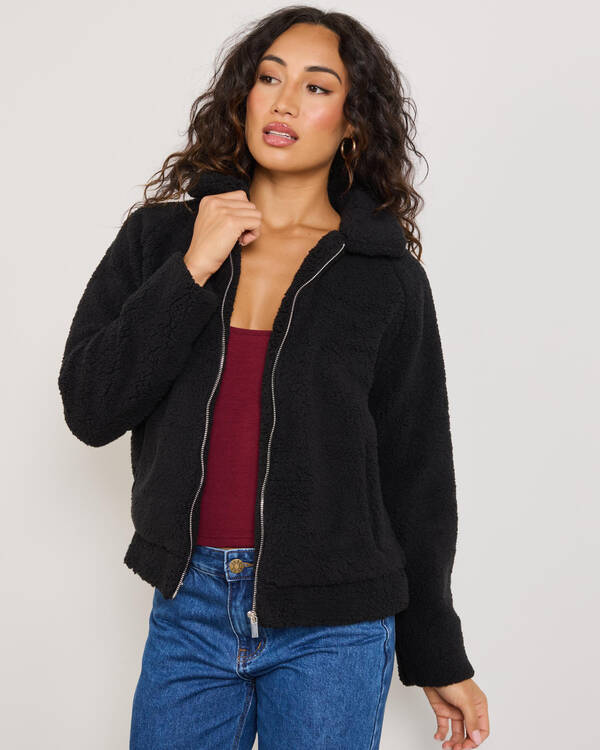 Mooloola Aria Polar Fleece Bomber Jacket for Womens
