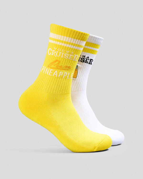 FOOT-IES Vodka Cruiser Pure Embroidery Sneaker Socks 2 Pack for Mens
