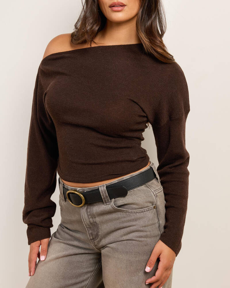Mooloola Michelle Off Shoulder Knit Top for Womens