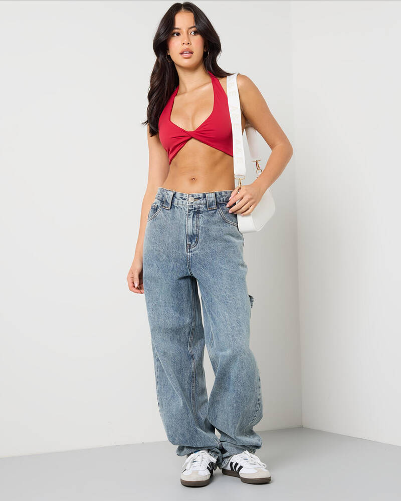 Ava And Ever Super Soft Twist Crop Top for Womens