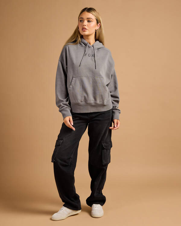 Fox Wordmark Fleece Pullover Hoodie for Womens