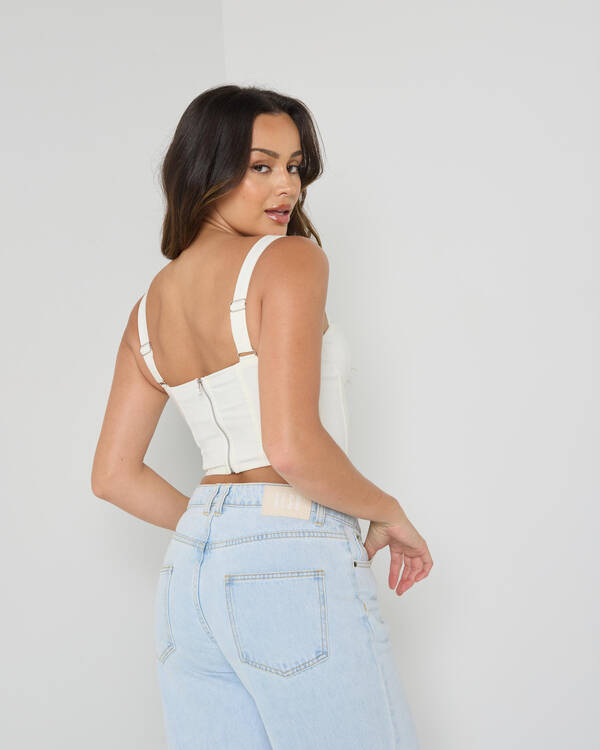 Ava And Ever Dolly Lace Up Top for Womens