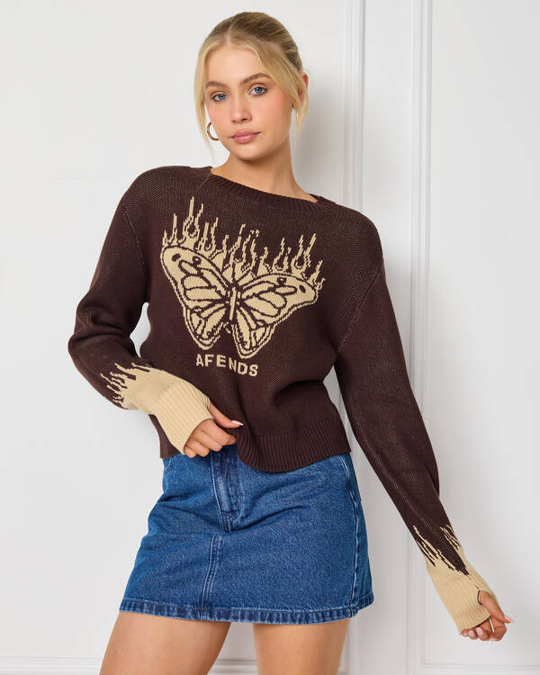 Afends Set Fire Recycled Knit Sweater for Womens