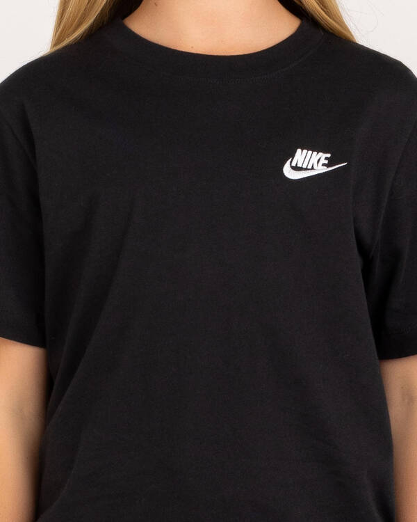 Nike Girls' Sportswear Embroidered Futura T-Shirt for Womens