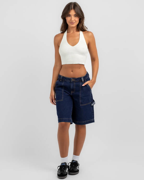 Rusty Billie Low Rise Carpenter Shorts for Womens