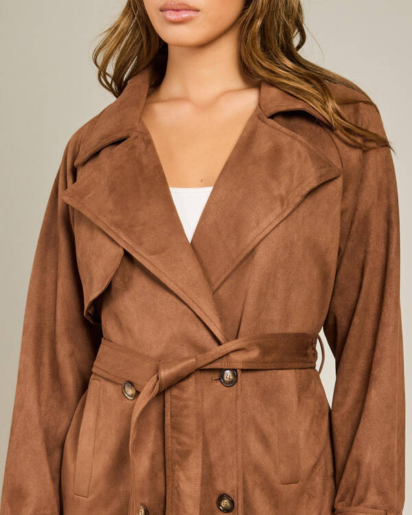 Pink Diamond Frankie Faux Suede Coat for Womens