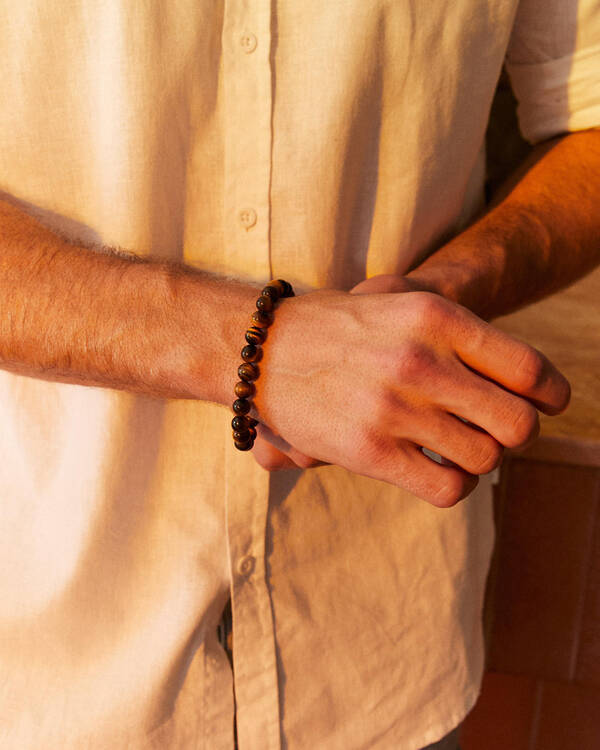 Classics 77 Tiger Eye Beaded Bracelet for Mens