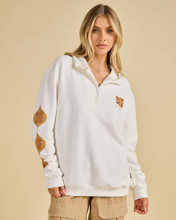 Rhythm Solitude 1/4 Zip Crewneck Sweatshirt for Womens