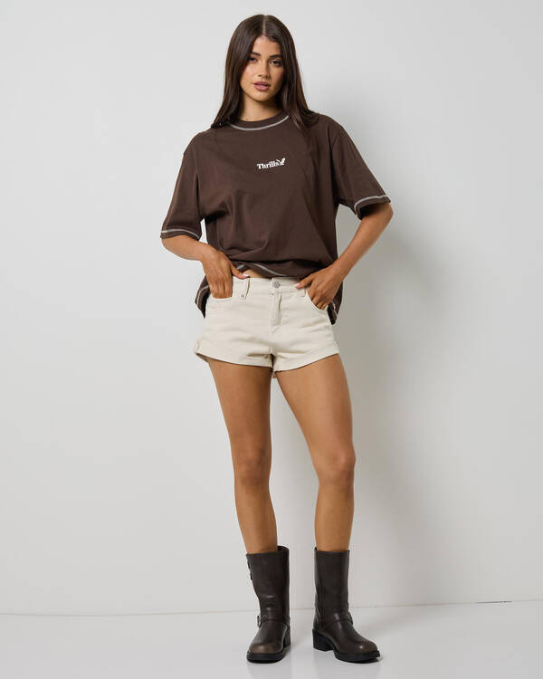 Thrills Remi Rolled Low Rise Baggy Shorts for Womens