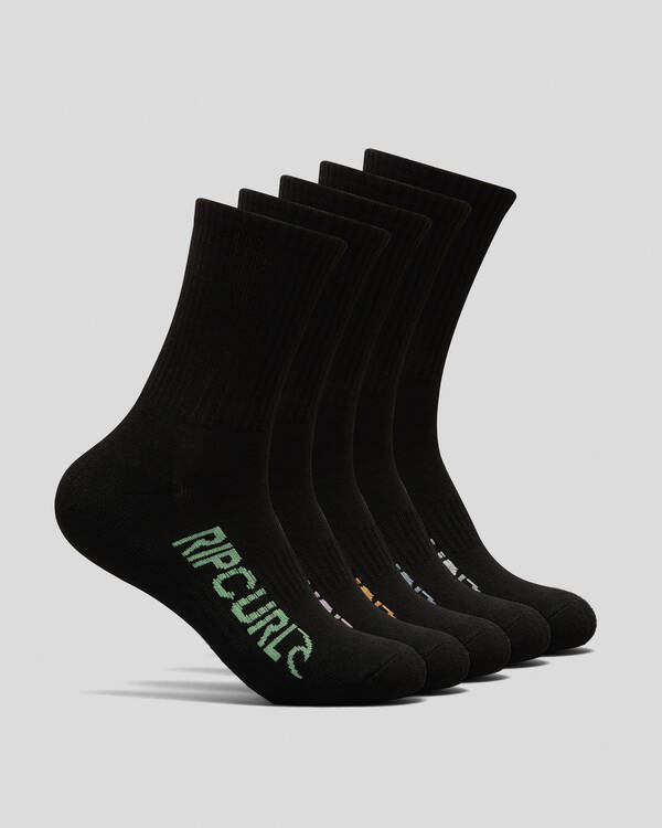 Rip Curl Boys' School Crew Socks 5 Pack for Mens