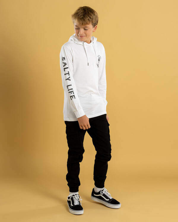 Salty Life Boys' Seafarer Hooded Long Sleeve T-Shirt for Mens
