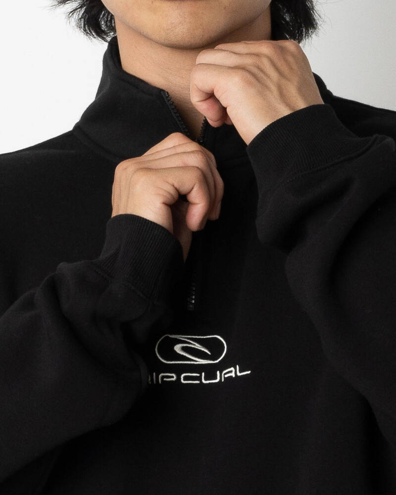 Rip Curl Pill Icon 1/4 Zip Crewneck Sweatshirt for Mens