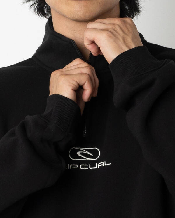 Rip Curl Pill Icon 1/4 Zip Crewneck Sweatshirt for Mens