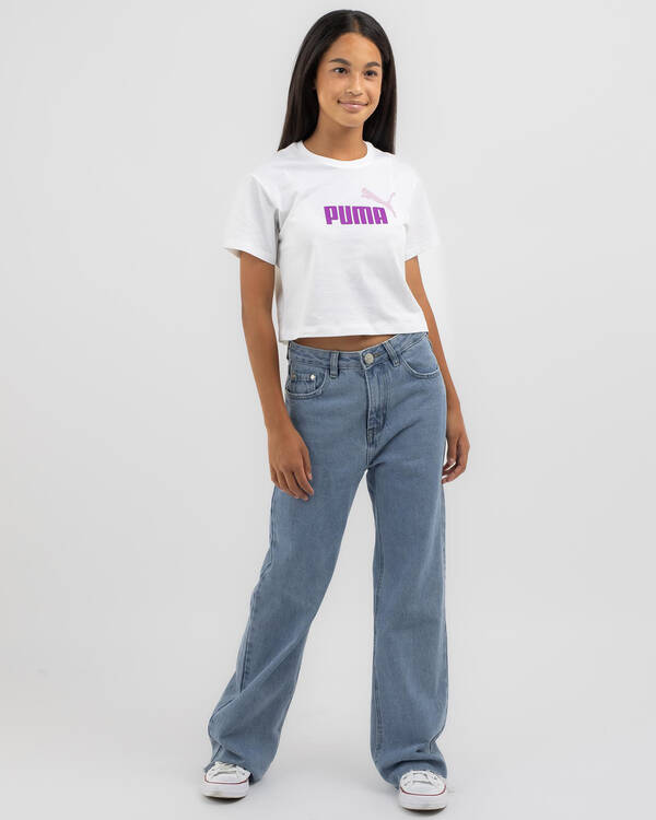 Puma Girls' Logo Cropped T-Shirt for Womens